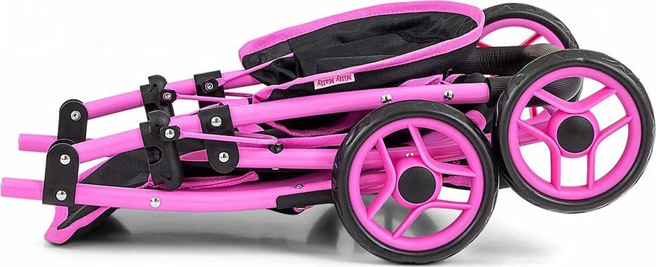 Karrocë për kukulla, Milly Mally Natalie Prestige, për kukulla deri 50 cm, e zezë