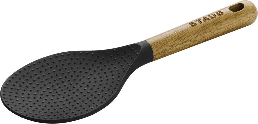 Lugë orizi STAUB, 22 cm, Druri dhe e zezë