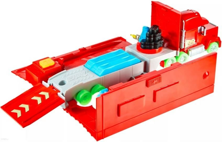 Kamion lodër Mattel Cars Glow Racers Maniek HPX76, plastikë, i kuq, ndriçon në errësirë, set me Guido