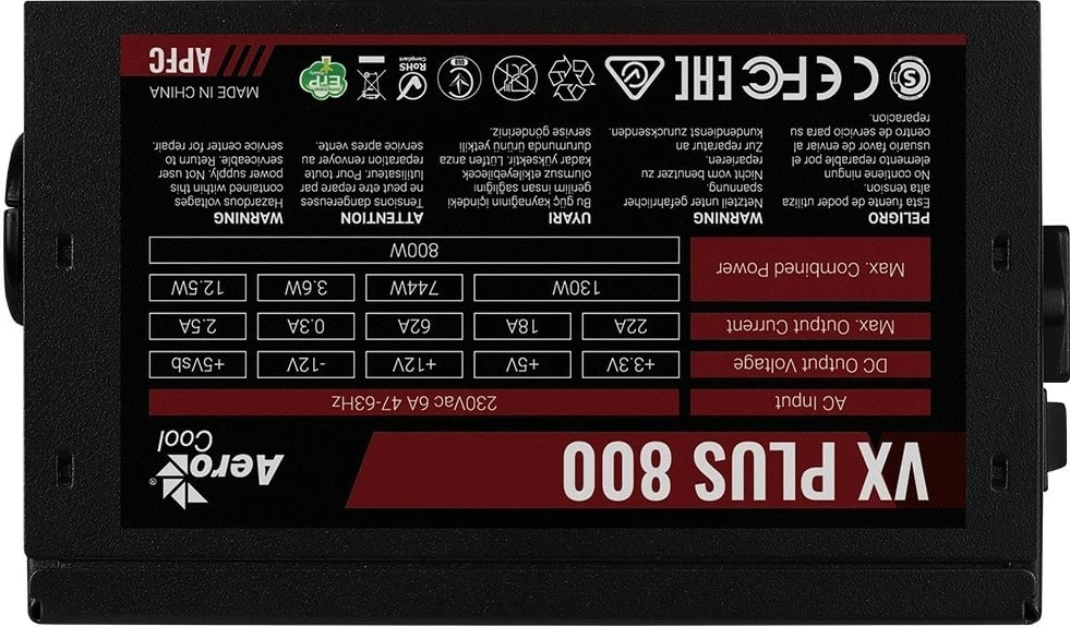 Kasë AeroCool VX PLUS 800W, ATX, e zezë Kasë AeroCool VX PLUS 800W, ATX, e zezë