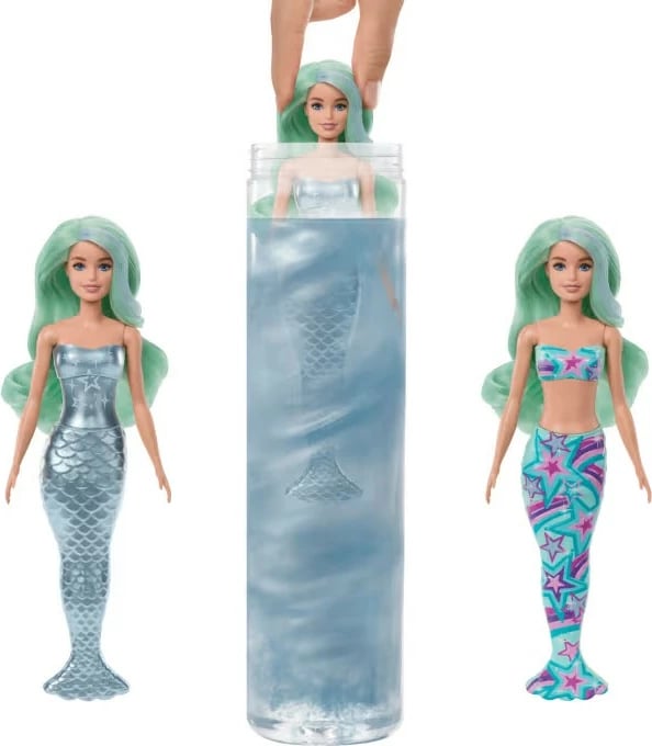 Kukull Barbie Color Reveal sirenë, Mattel HRK12, me surpriza, për vajza