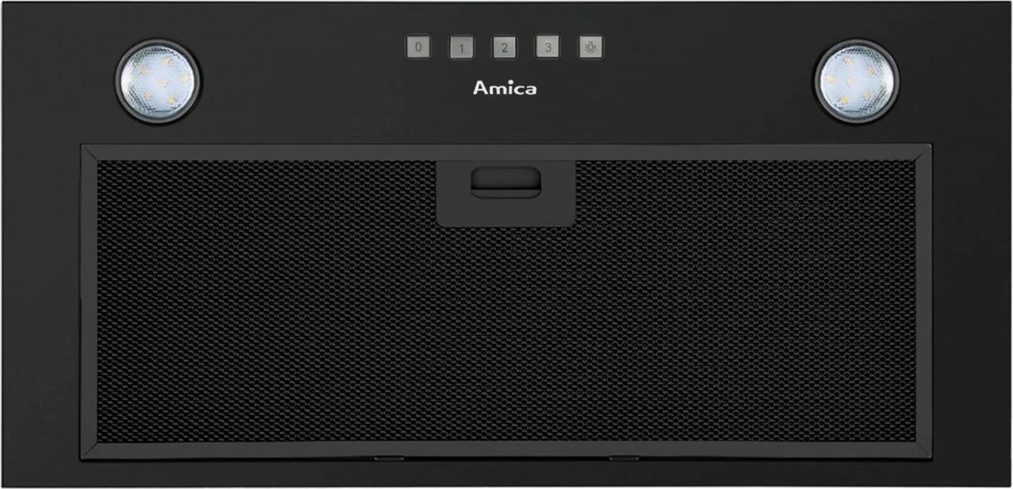 Aspirator kuzhine i integrueshëm, Amica OMC6217B, 60 cm, 3 shpejtësi, LED, butona, i zi