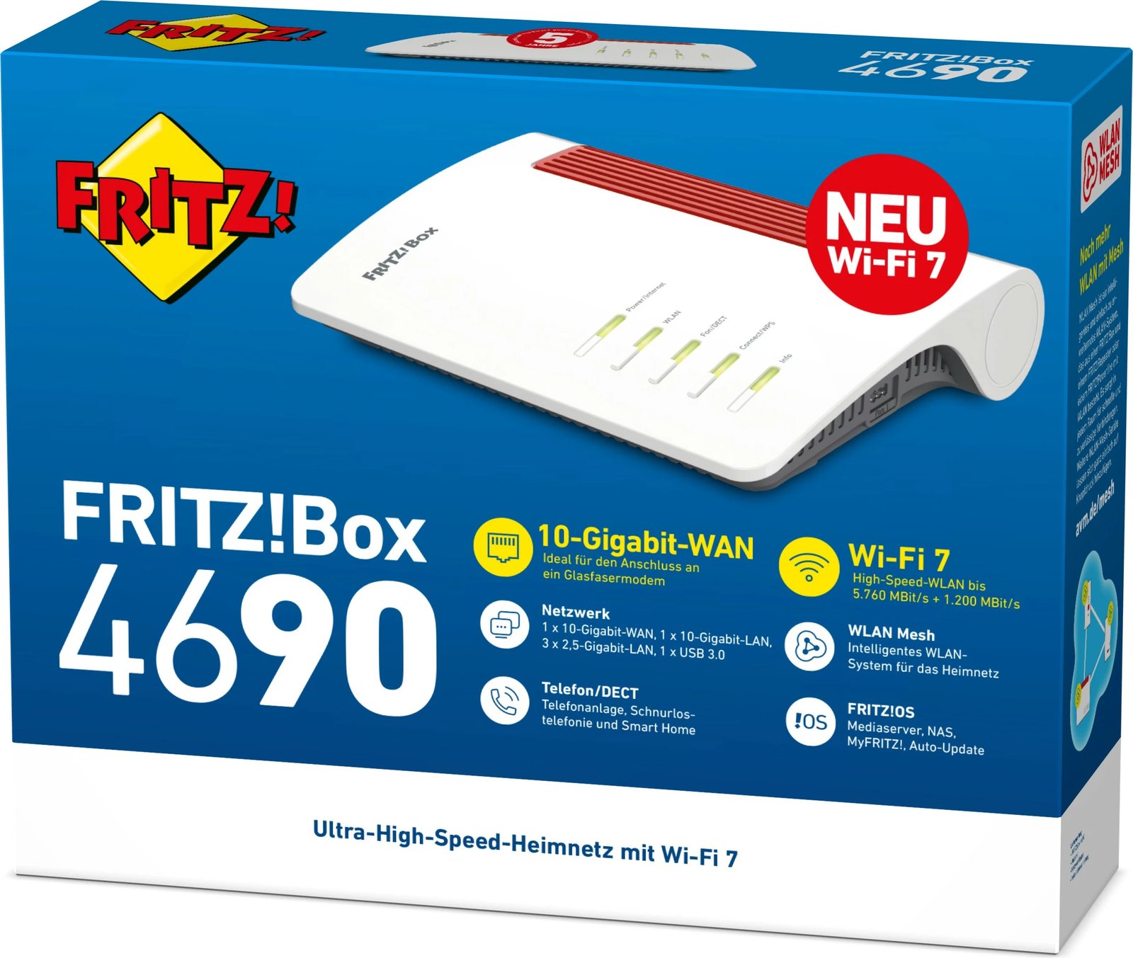 Router AVM FRITZ!Box 4690, Wi-Fi 7, i bardhë