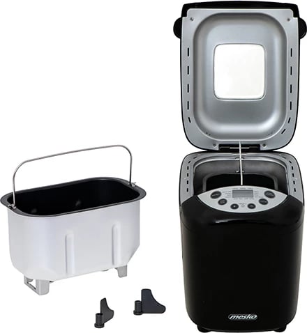 Aparat për bukë, Adler MS 6022, 15 programe, 850 W, kazan i heqshëm, dy përzjerës metalikë, 1000-1500 g, e zezë