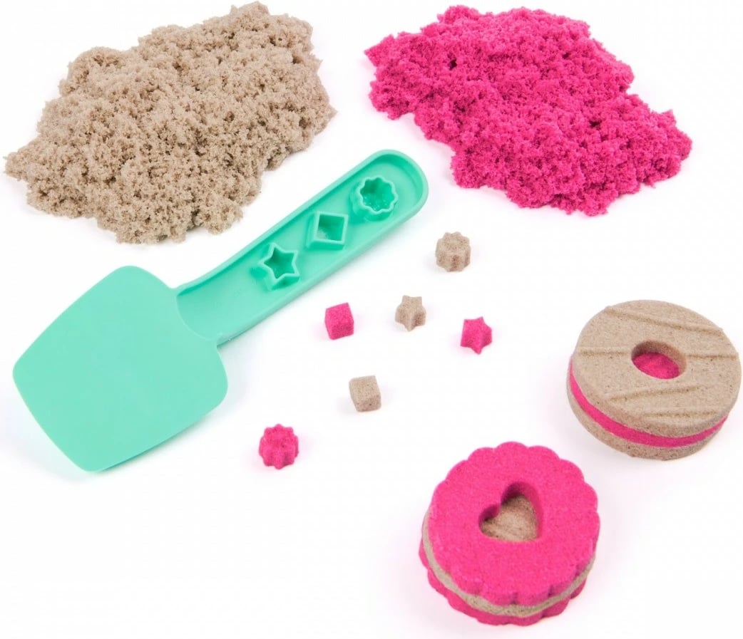 Set rërë kinetike Spin Master Kinetic Sand Cookie Set, 227g, rozë dhe kafe