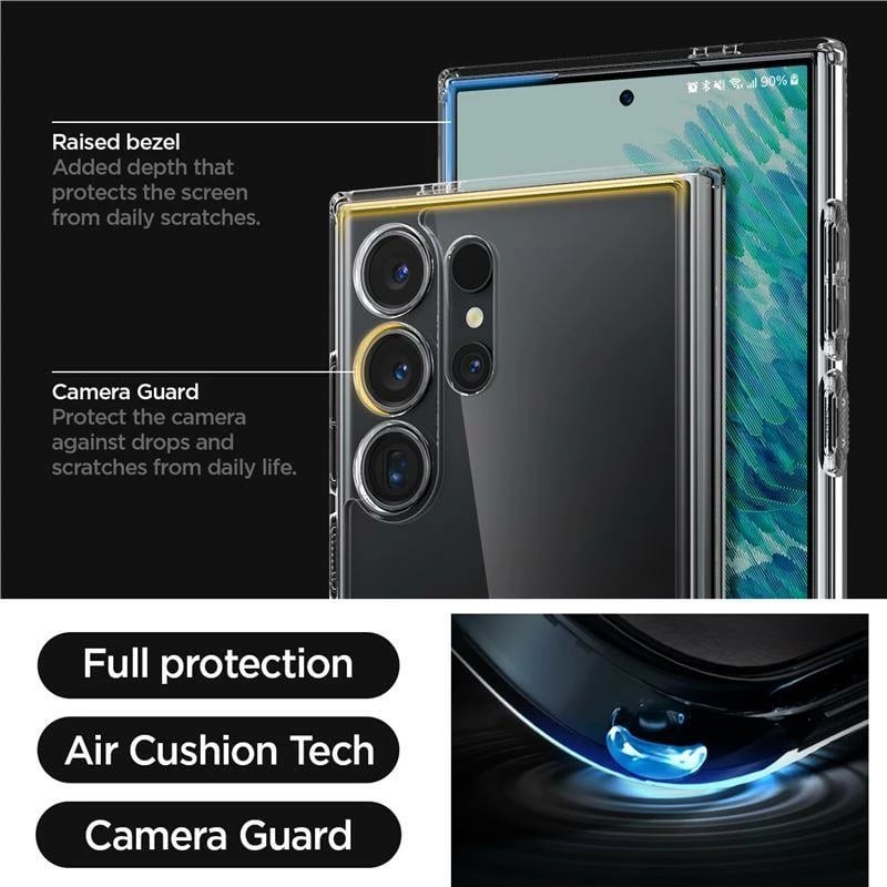 Mbështjellës Spigen Ultra Hybrid për Samsung Galaxy S24 Ultra, Transparent