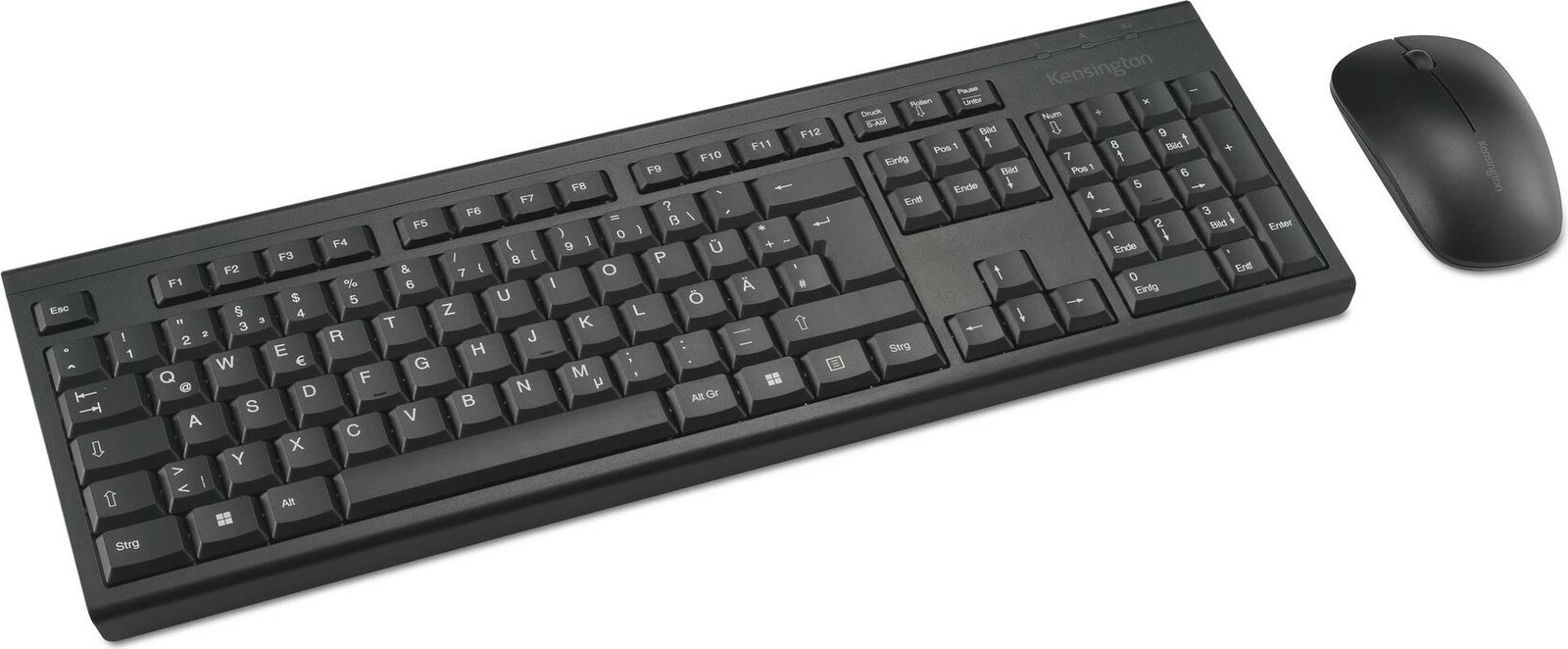 Set wireless Kensington KM150 EQ, RF Wireless, Membranë, QWERTZ, Maus i përfshirë, E zezë