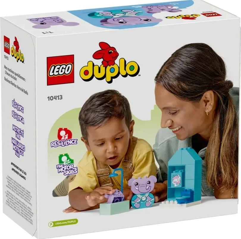 Set lodrash LEGO DUPLO 10413 Daily Activities Bath, 15 pjesë, plastikë, për fëmijë, shumëngjyrësh