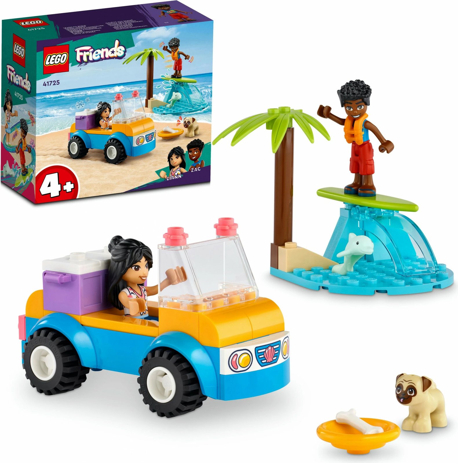 Set ndërtimi LEGO Friends Beach Buggy Fun, 61 pjesë, shumëngjyrësh