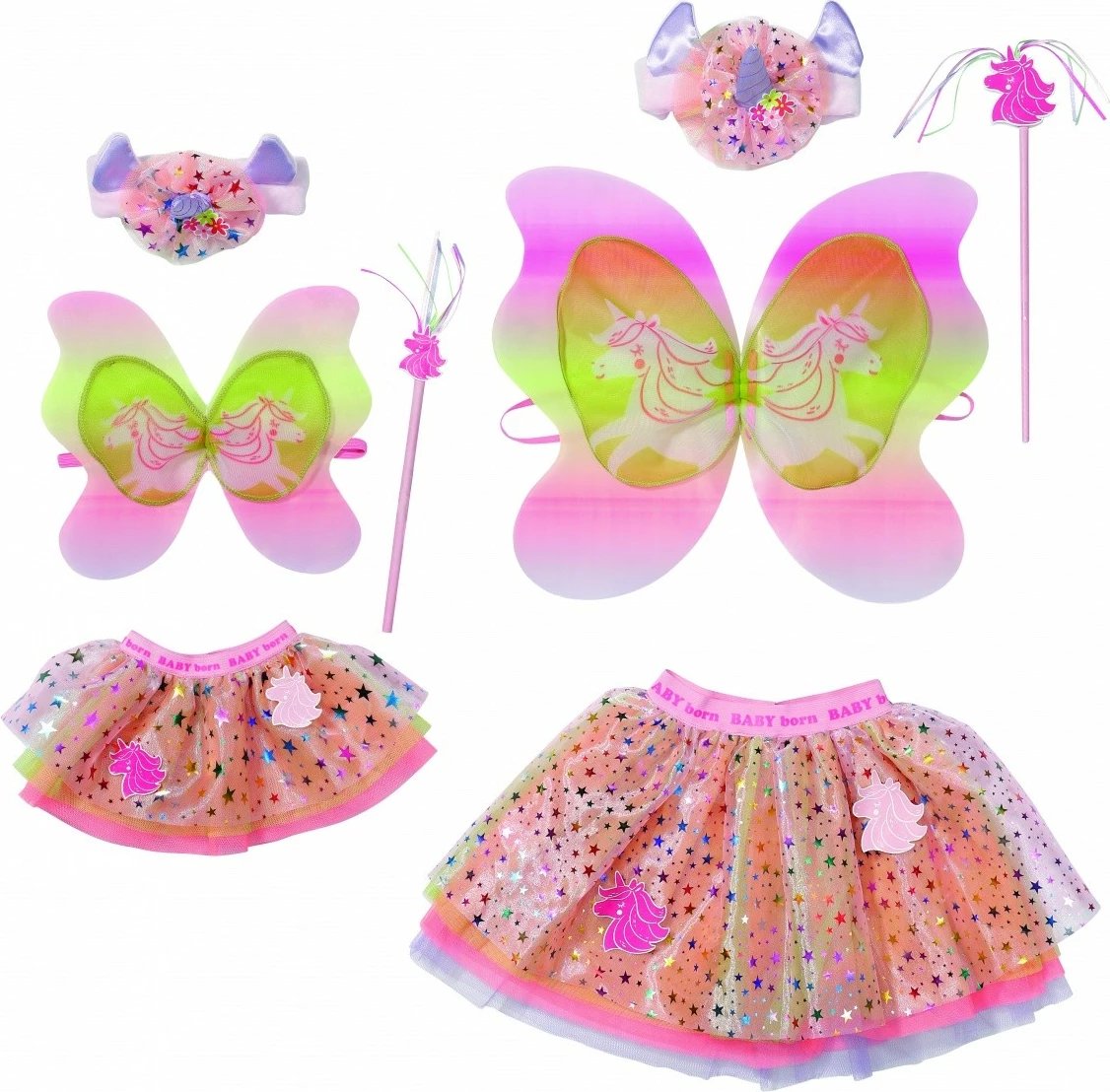Set veshjesh për kukulla BABY BORN Unicorn, Zapf, shumëngjyrësh