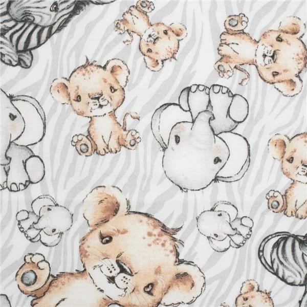 Pelenë flanelle e papërshkueshme nga uji, New Baby Zoo, 57 x 47 cm, pambuk, gri, 1 copë