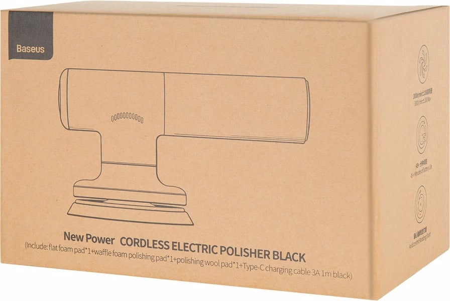 Makinë elektrike pa kabllo për lustruar Baseus CRDLQ-B01, 4000mAh, 30W, e zezë