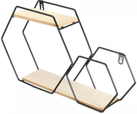 Raft muri Nextdeco minimal heksagonal, (H25x25x12cm),  i zi, 