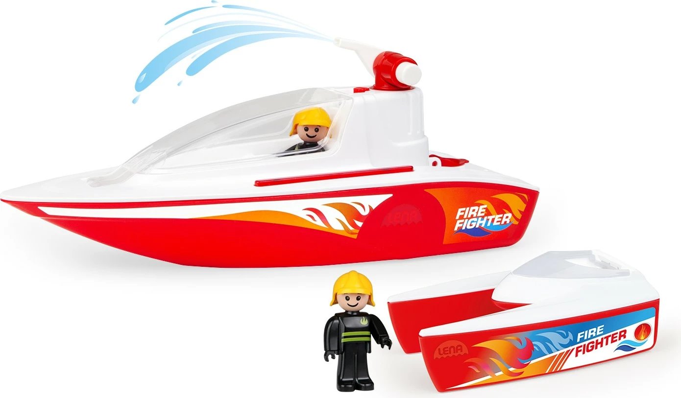 Set lodrash varkë zjarrfikëse Lena Boazz me katamaran, 2 figurina, kuqe/bardhë Set lodrash varkë zjarrfikëse Lena Boazz me katamaran, 2 figurina, kuqe/bardhë