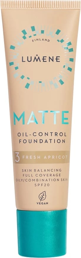 Fondatinë për femra Lumene Matte Oil-Control Foundation SPF20 3 Fresh Apricot, 30ml
