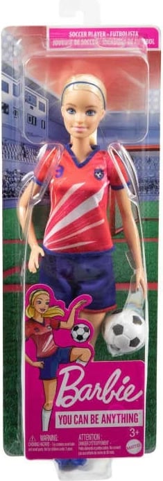 Kukull Barbie Mattel HCN17 lojtare futbolli, e kuqe