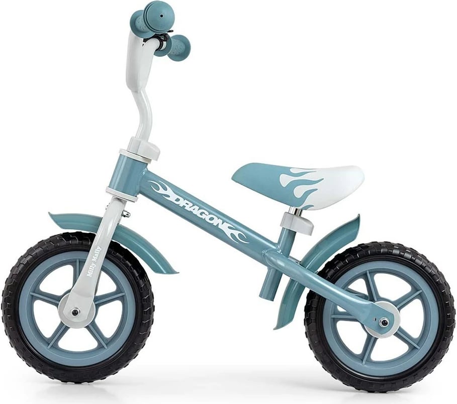 Biçikletë balancuese fëmijësh, MILLY MALLY Dragon, rrota 10", konstruksion çeliku i lehtë, gri