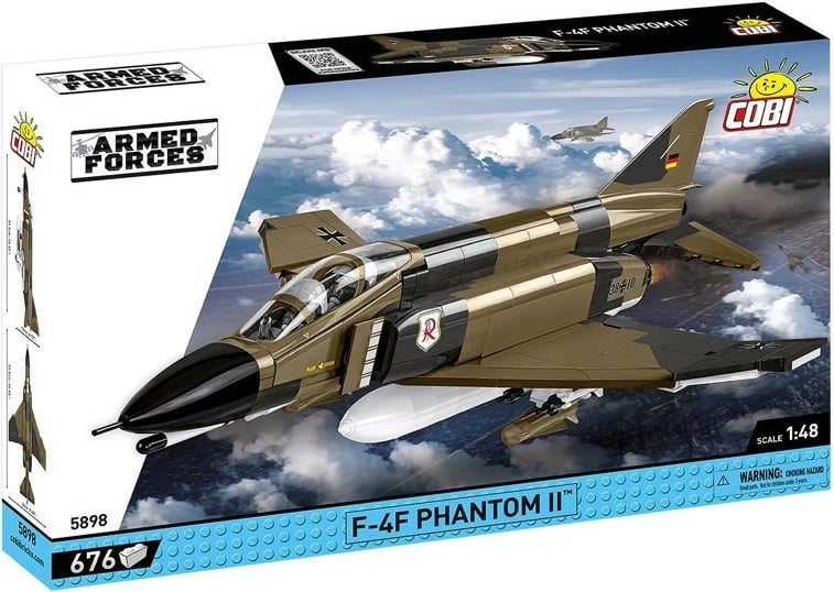 Set lodrash ndërtimi Cobi Armed Forces F-4F Phantom II, 676 pjesë, plastikë