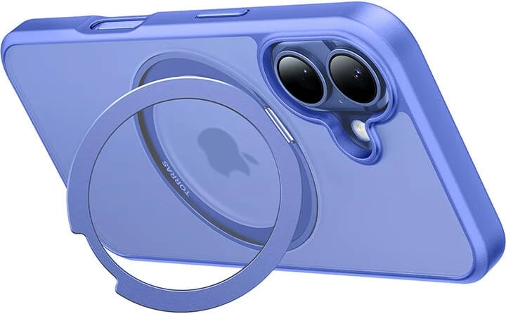 Mbështjellës Torras Ostand Pro për iPhone 16, Blu