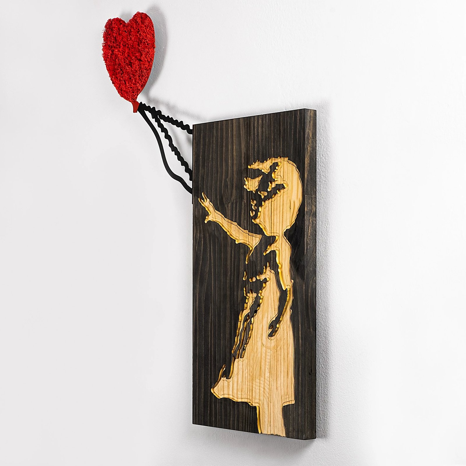 Aksesor dekorativ prej druri për mur, Wallity Banksy, 60x83cm