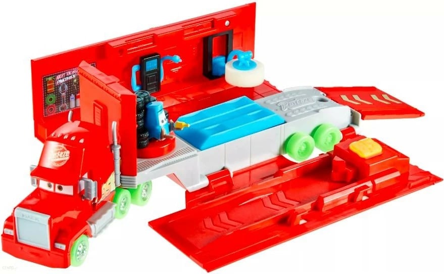 Kamion lodër Mattel Cars Glow Racers Maniek HPX76, plastikë, i kuq, ndriçon në errësirë, set me Guido