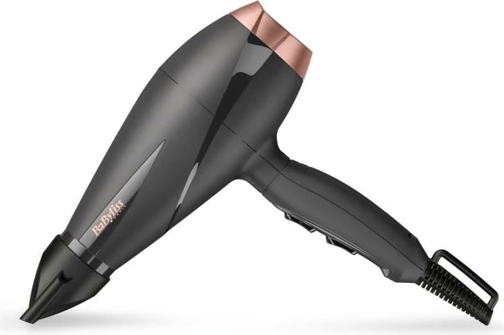 Tharëse flokësh BaByliss Smooth Pro 2100 6709DE 2100W, jonizim, 2 temperatura / 2 shpejtësi, buton ajër i ftohtë, me difuzer dhe grykë koncentratore, e zezë