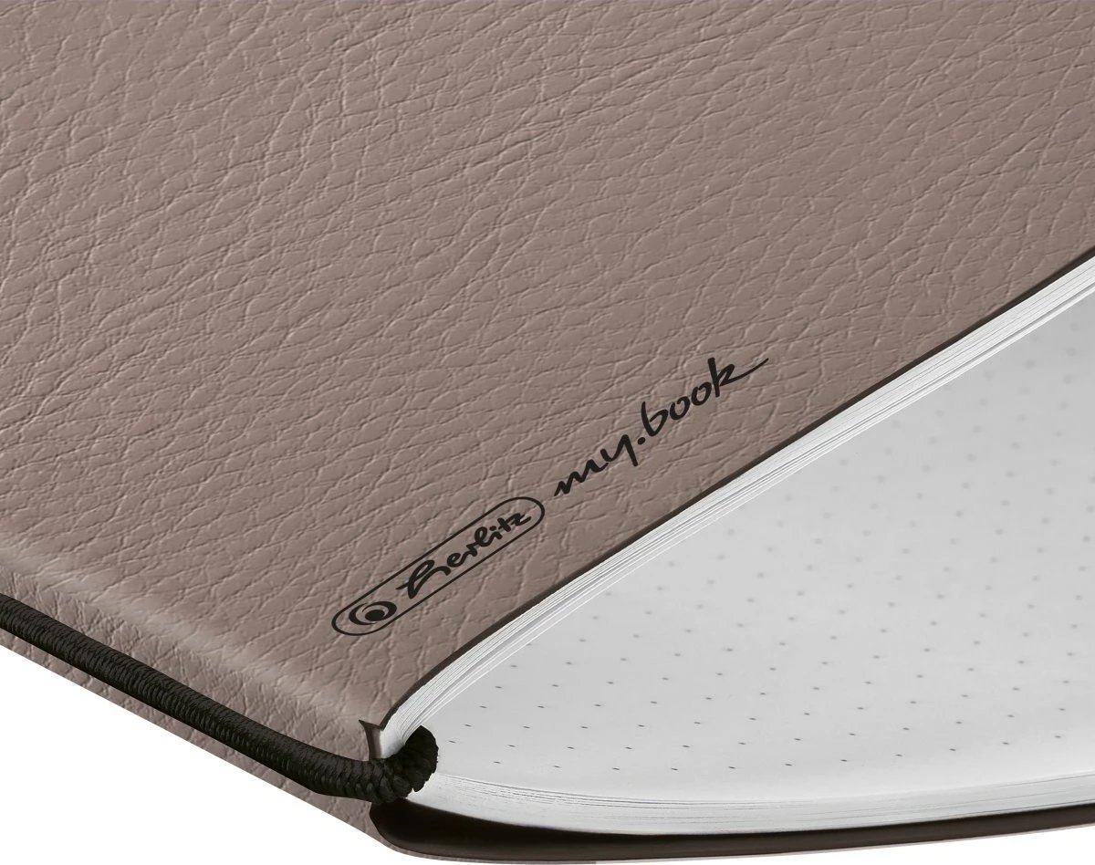 Fletore herlitz Notizheft flex A6, 40 faqe, lëkurë sintetike, taupe