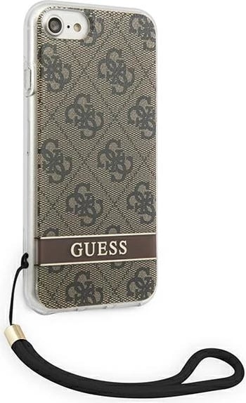 Mbështjellës Guess GUOHCI8H4STW për iPhone SE 2022/SE 2020/7/8, kafe, me rrip