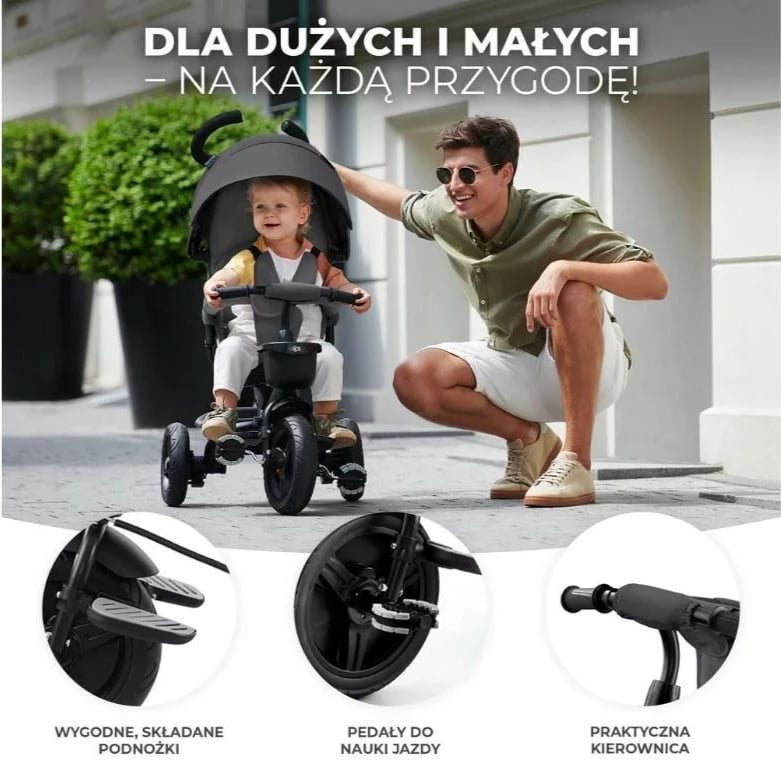 Biçikletë tre-rrotëshe Kinderkraft AVEO KRAVEO00PNK0000 për vajza, Rozë