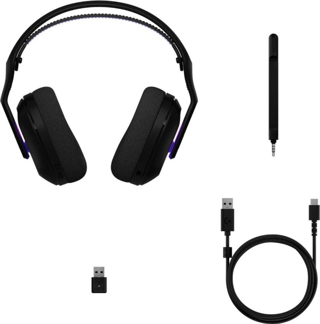 Kufje Logitech G522, wireless, Bluetooth 5.3, mikrofon, e zezë