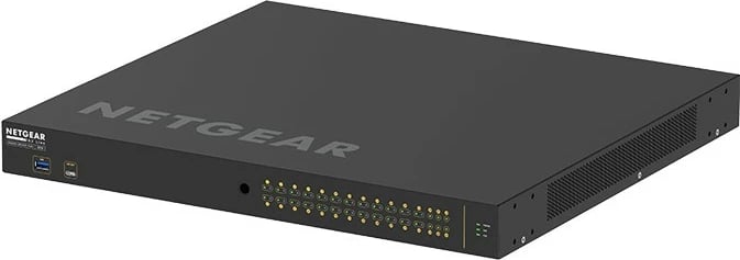 Switch i menaxhueshëm NETGEAR M4250-26G4XF-PoE+, 24 porte Gigabit, 4 SFP+, PoE+, rackmount, i zi