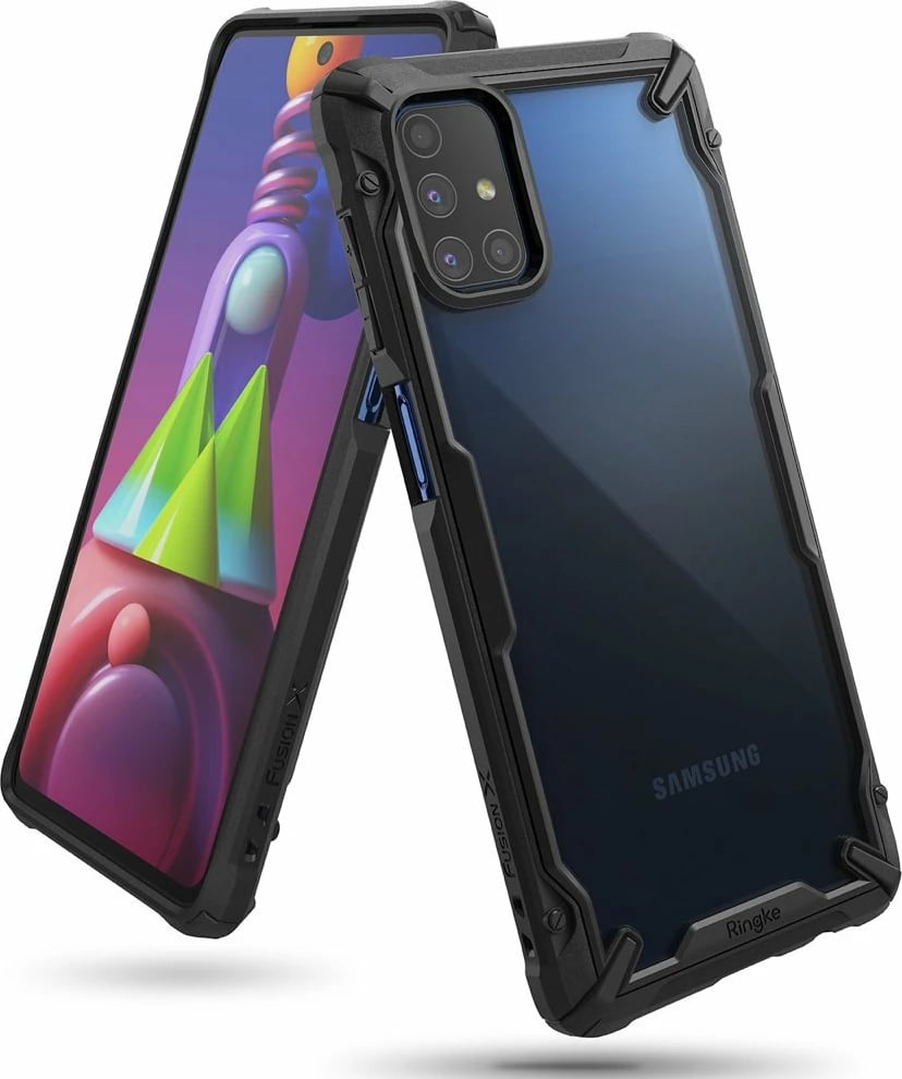 Mbështjellës Ringke Fusion X për Samsung Galaxy M51, i zi/transparente