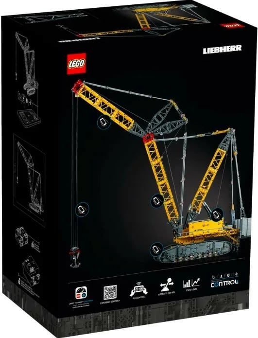 Set ndërtimi LEGO Technic Liebherr LR 13000, 2883 pjesë, 99 cm, i verdhë