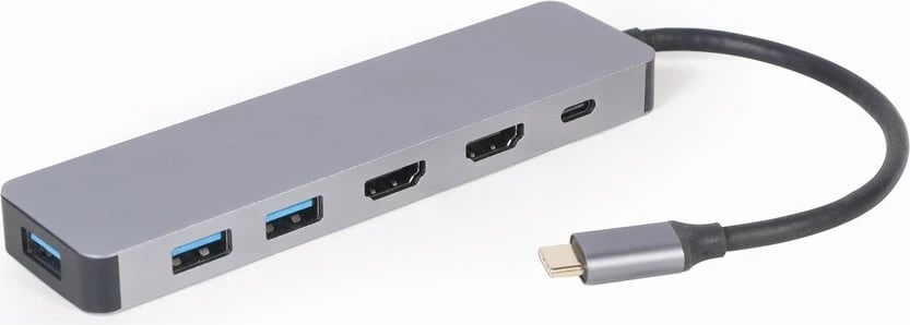 Përshtatës Gembird A-CM-COMBO3-03, Hub/HDMI/PD, hiri