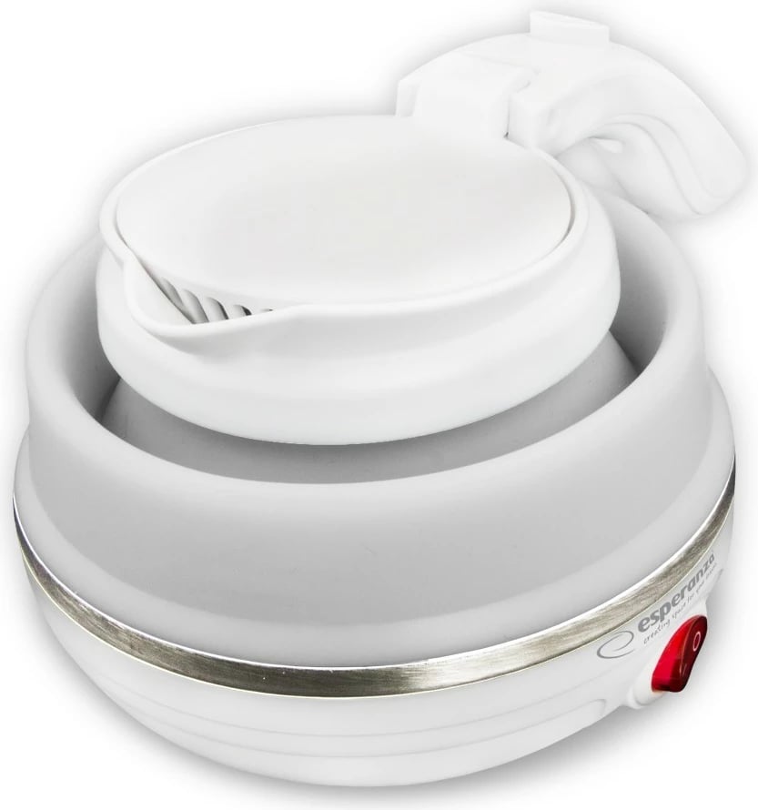 Ibrik elektrik portativ Esperanza Niagara EKK023, 0.5L, silikon, i bardhë