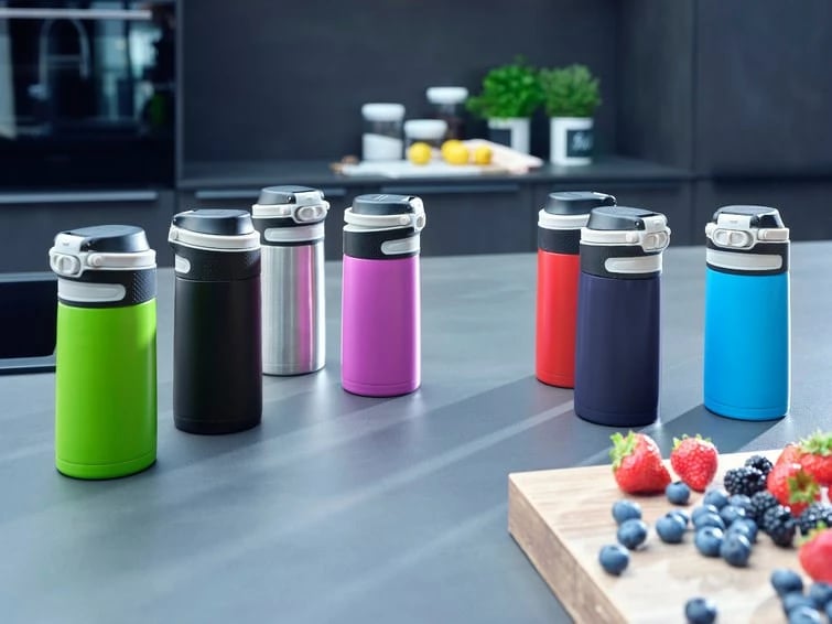 Termos udhëtimi Leifheit 3245, 350 ml, i zi/kuq, çelik inox