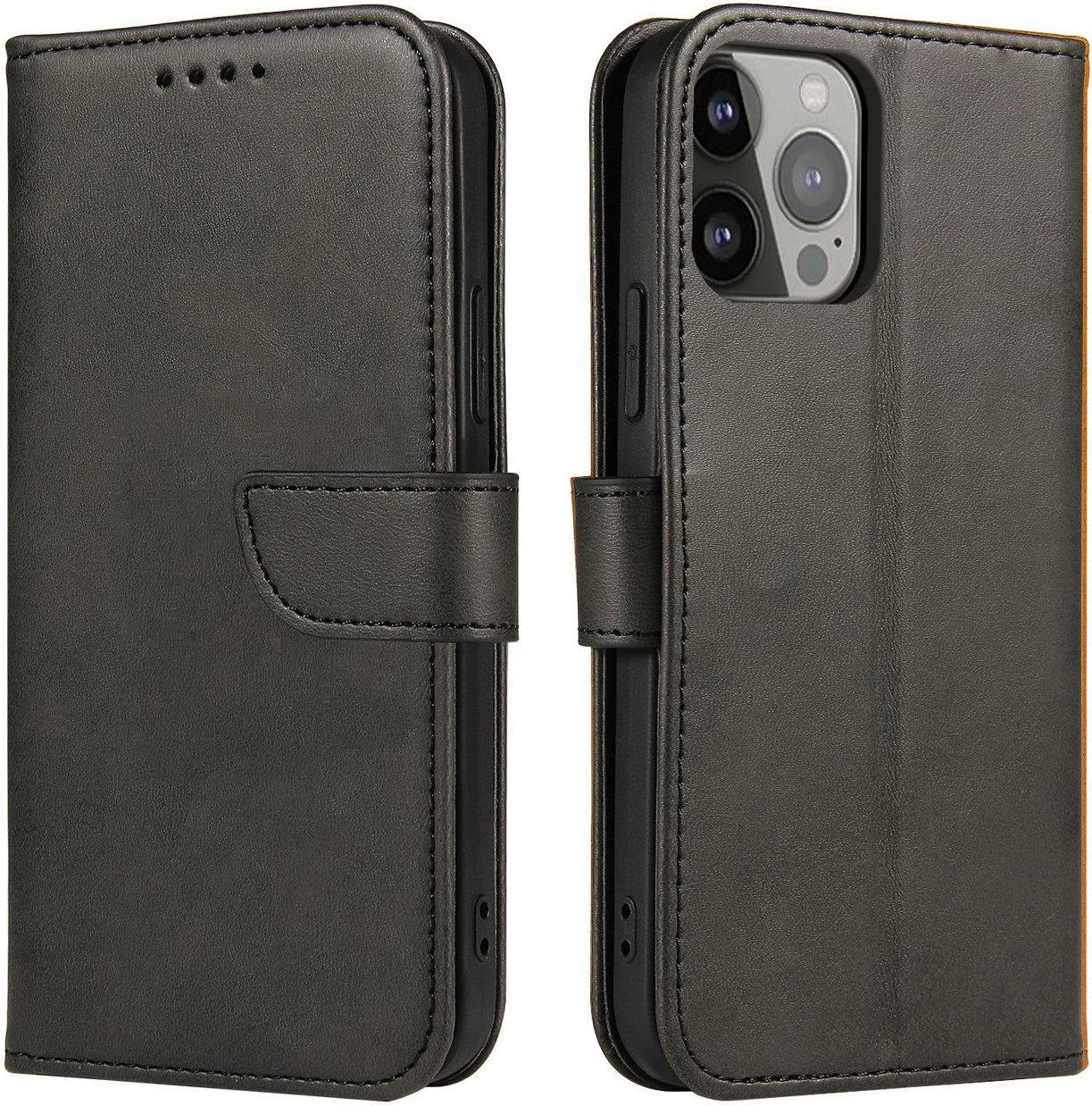 Mbështjellës Hurtel Magnet Case për Oppo A17, me kapak, portofol dhe stand, e zezë