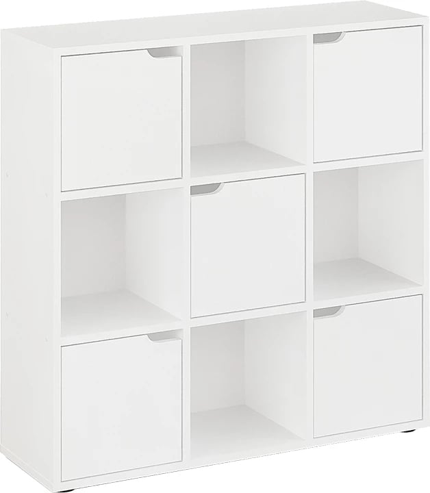 Bibliotekë Bookel, ngjyrë e bardhë, 88.5x27.5x89.3cm