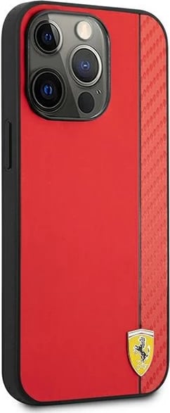 Mbështjellës Ferrari On Track Carbon Stripe për iPhone 13 Pro Max 6.7", i kuq