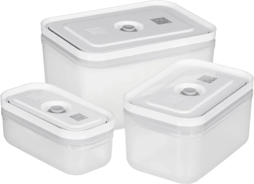 Set me 3 kuti plastike për ushqim Zwilling Fresh & Save, plastikë, transparente/të bardha Set me 3 kuti plastike për ushqim Zwilling Fresh & Save, plastikë, transparente/të bardha