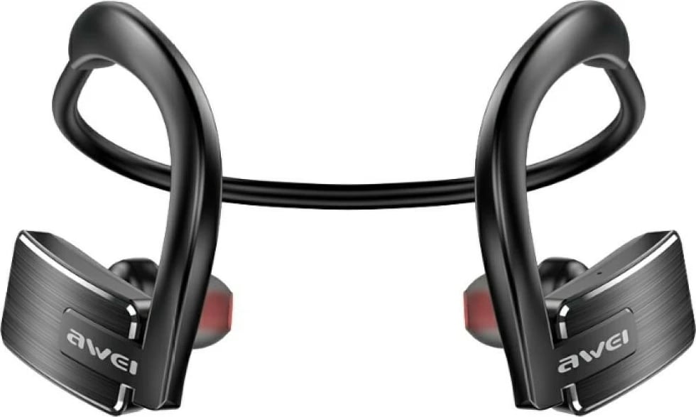 Kufje sportive Bluetooth, AWEI E1BL, Bluetooth 5.3, bateri deri 15 orë, mikrofon, Multipoint, USB-C, të zeza