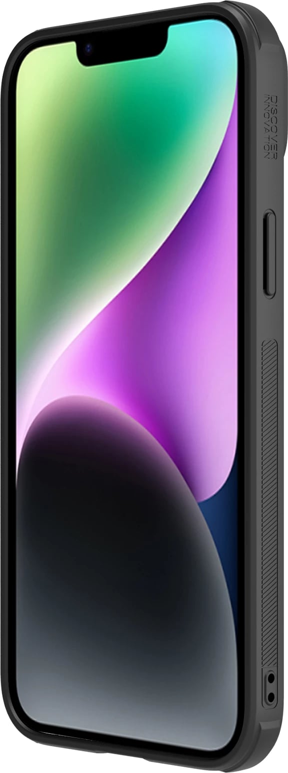 Mbështjellës Nillkin CamShield Leather S për iPhone 14 Plus, me kapak kamere, e zezë