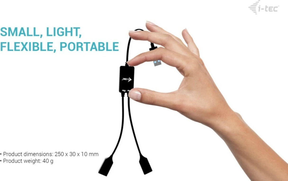 HUB USB-A i-tec U3CBLHUB2A, 2 porta, i zi