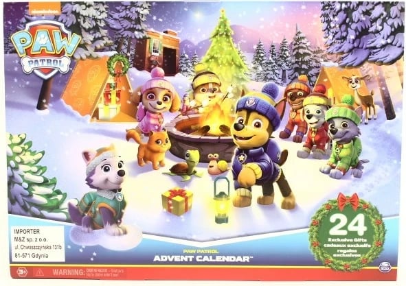 Kalendar adventi PAW Patrol 2023, SPIN MASTER, 24 lodra surprizë, shumëngjyrësh
