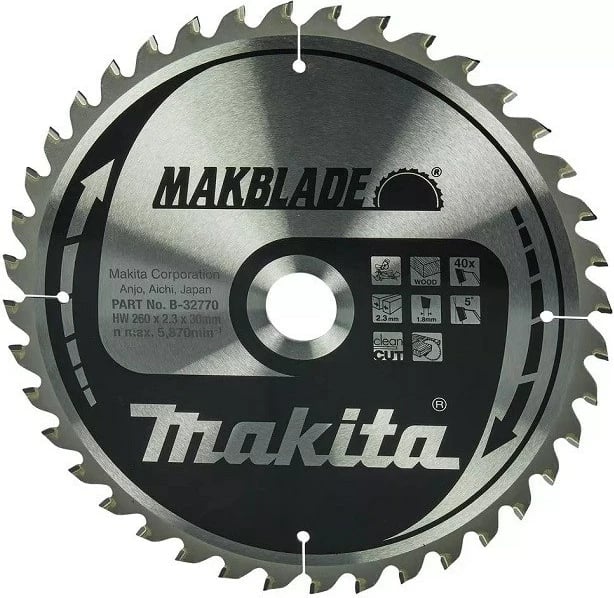 Disk sharrë rrethore Makita MakBlade, 26 cm, 1 copë