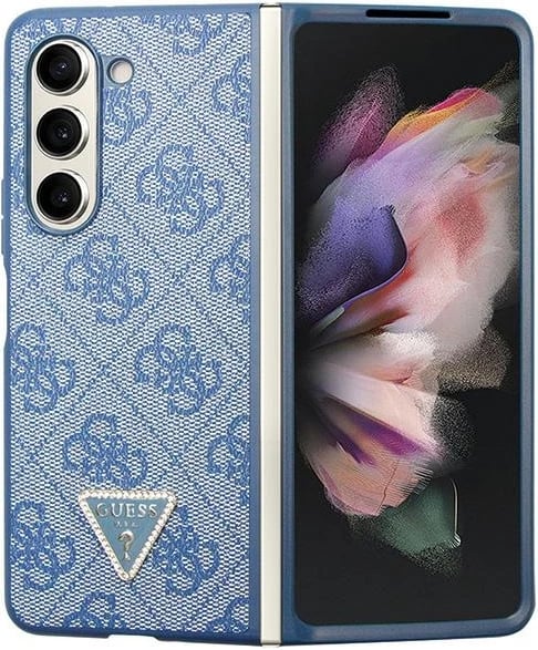 Mbështjellës Guess 4G Triangle Strass për Samsung Galaxy Z Fold 5, Kaltër