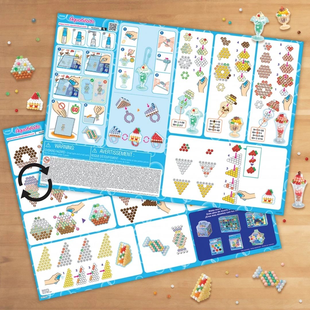 Set aksesorësh Aquabeads Sundaes & Sweets, shumëngjyrësh, 4 copë
