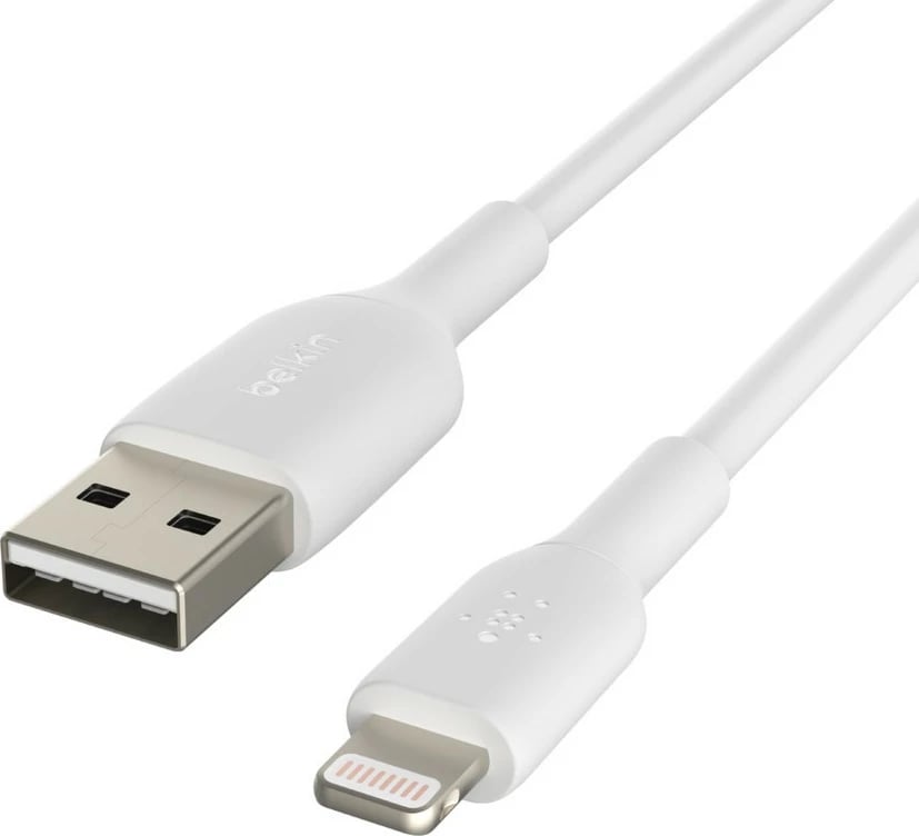 Kabllo Belkin CAA001BT3MWH, 3 m, Lightning, USB A, Bardhë