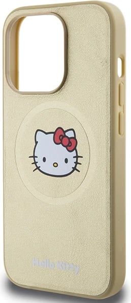 Mbështjellës Hello Kitty Leather Kitty Head MagSafe për iPhone 13 Pro Max, ari