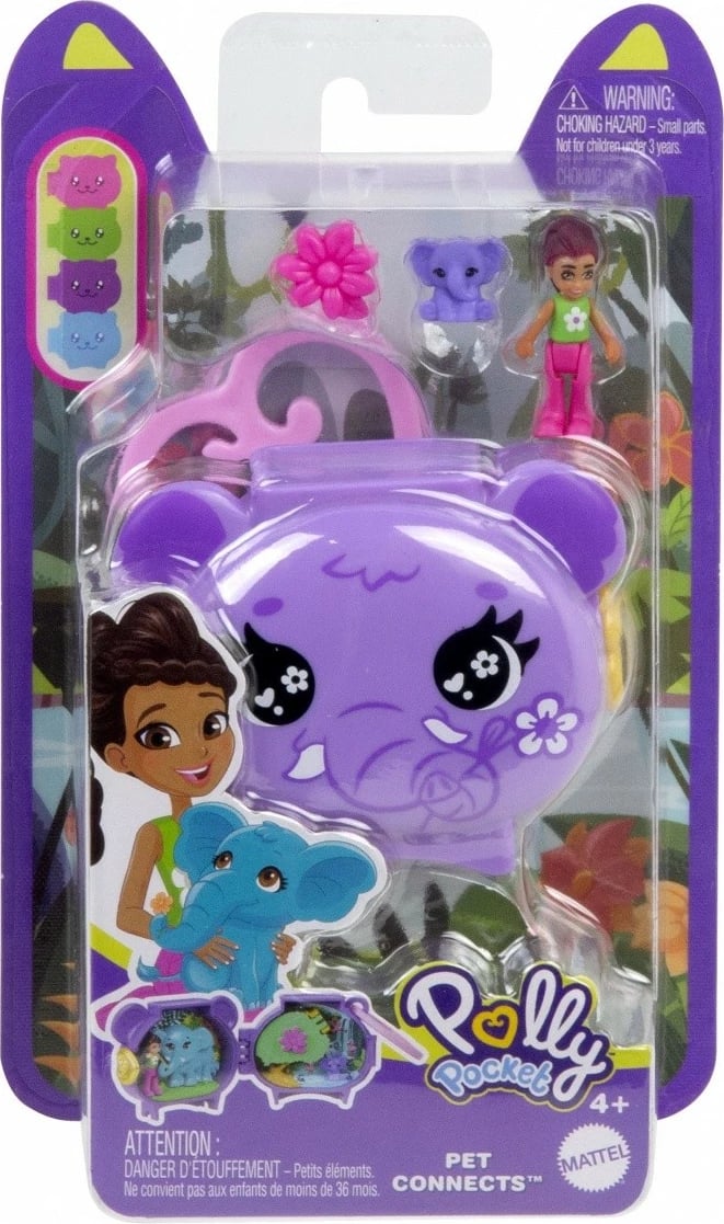Set figurina Polly Pocket Mattel HMX20/JCB19, elefant, vjollcë